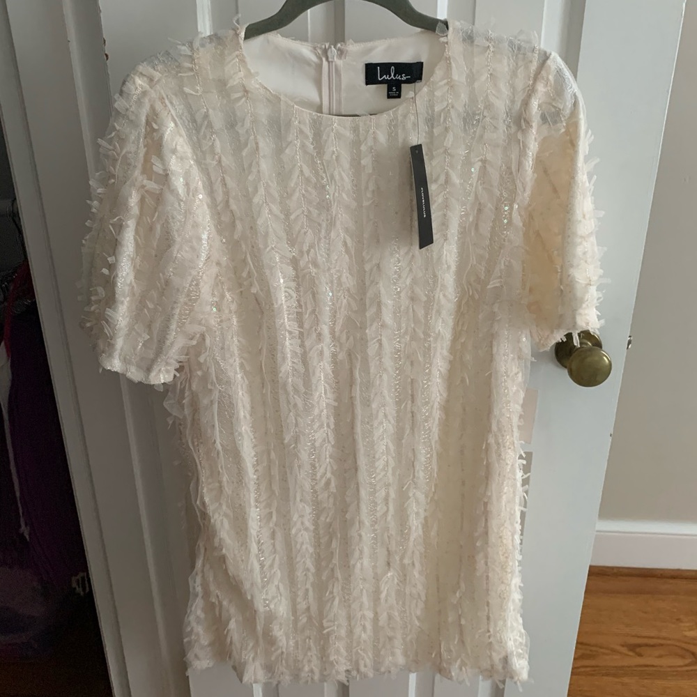 Size S Lulus White Shift Dress